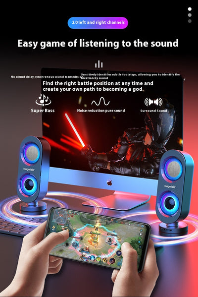 Parlante Subwoofer de Escritorio con Bluetooth y USB Dual - Image 9