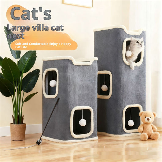 Villa para Gatos con Árbol Rascador y Nido Semicerrado - Image 13