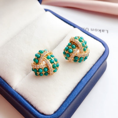 Aretes Turquesa Hubei con Diseño Explosivo para Mujer - Image 6