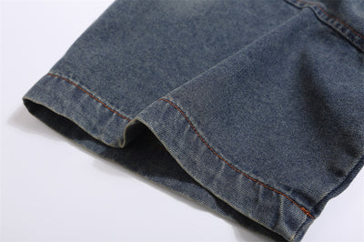 Camisa Denim Punk de Manga Corta para Hombre - Image 8