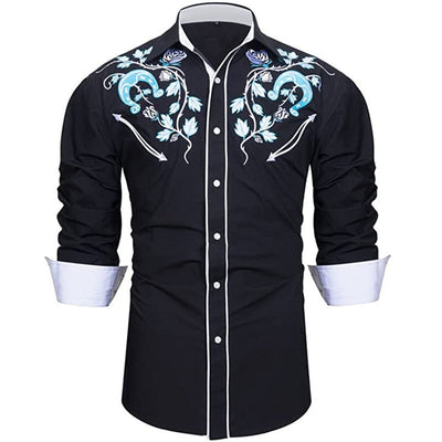 Camisa Suelta Estampada Estilo Western Americano - Image 49