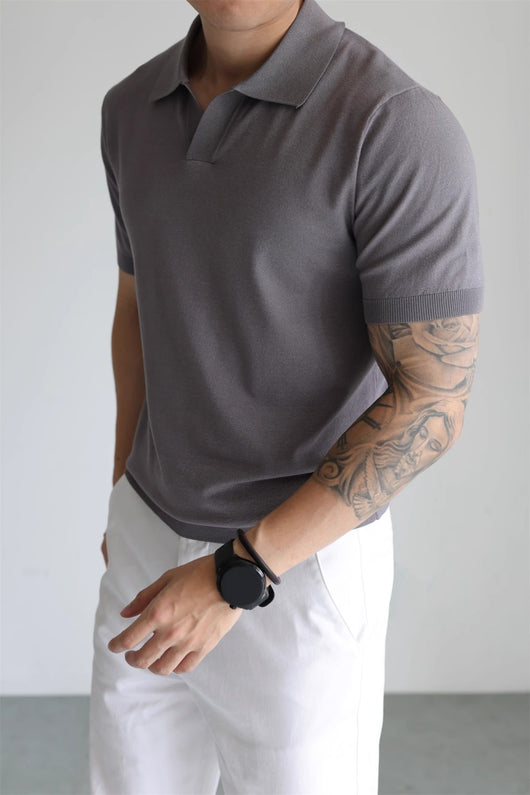 Suéter Tipo Polo de Seda Helada para Hombre - Diseño Sofisticado y Fresco - Image 28