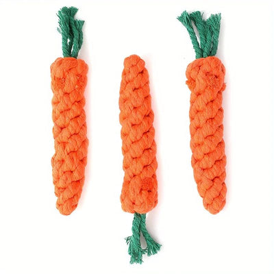 Juguete Masticable para Perros Pequeños con Cuerda de Algodón y Zanahoria - Limpiador de Dientes Interactivo - Image 3
