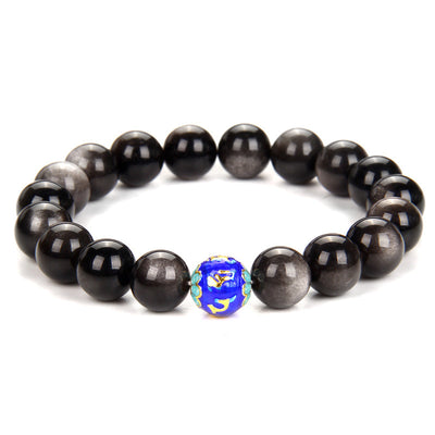 Pulsera de Piedra Ágata Multicolor con Cuentas de Esmalte para Hombre - Image 3