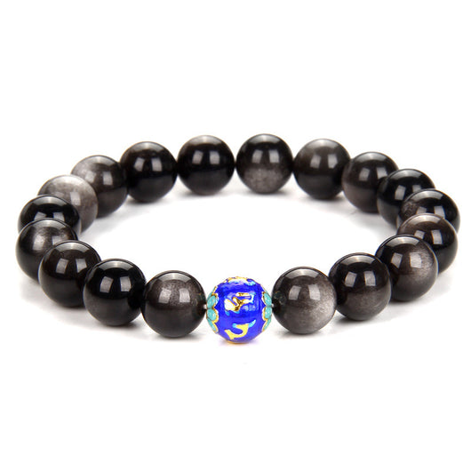 Pulsera de Piedra Ágata Multicolor con Cuentas de Esmalte para Hombre - Image 3