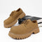 Men's British Style Leather Dress Shoes with Chunky Elevating Sole