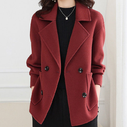 Abrigo de Lana Grueso Casual Corto - Estilo Mamá Versátil - Image 4