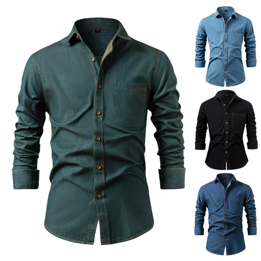 Chaqueta Casual de Algodón Puro Resistente a Arrugas para Hombre