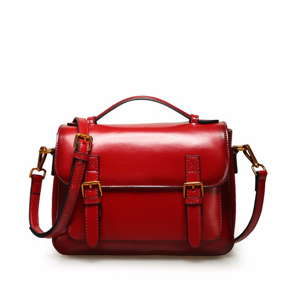 Bolso Mensajero de Cuero Genuino - Estilo Versátil para Mujer