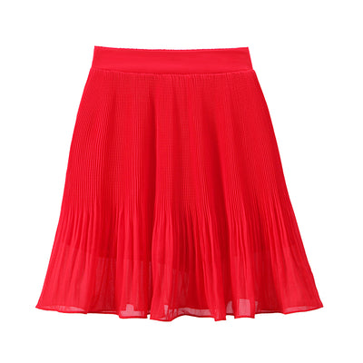 Falda Plisada Corta Estilo Hong Kong Flores Gasa A-Line