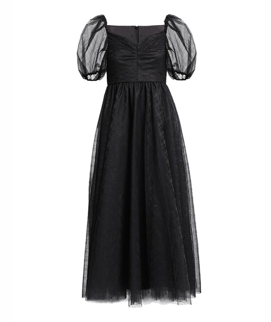 Vestido Cuadros con Mangas Voluminosas y Cuello Clásico - Image 22