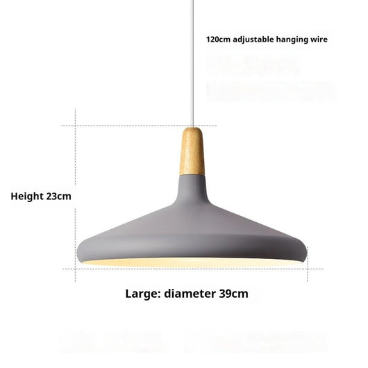 Lámpara Colgante Nórdica de Madera Sólida y Aluminio Diseño Minimalista - Image 22