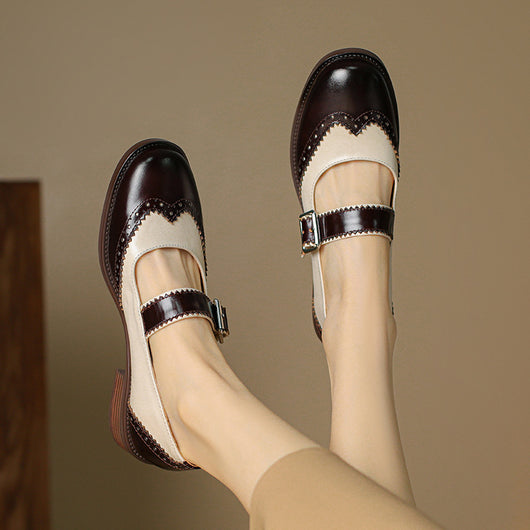 Zapatos de Cuero con Bloques de Color - Diseño Moderno y Versátil - Image 2