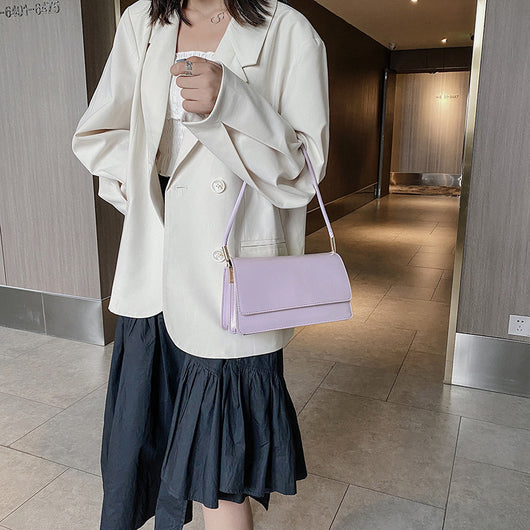 Bolsa de Hombro Única en Color Sólido para Mujer - Image 6