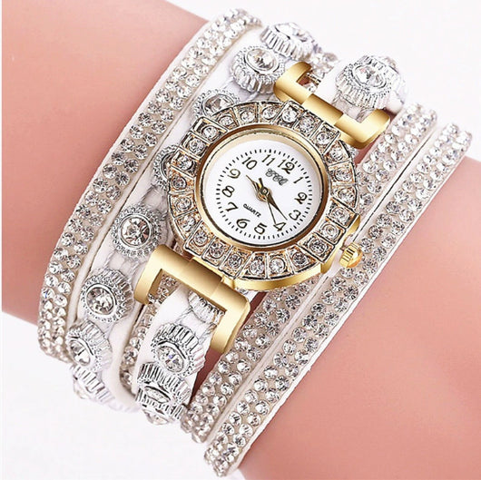 Reloj de Cuarzo para Mujer con Pulsera de Cuero y Diamantes de Imitación - Image 14