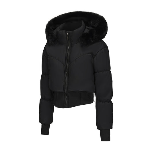 Chaqueta Corta de Algodón con Cuello de Pelaje y Cintura Ajustada - Image 16