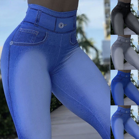 Pantalón Casual Cintura Alta Camuflaje con Botones y Costuras Decorativas