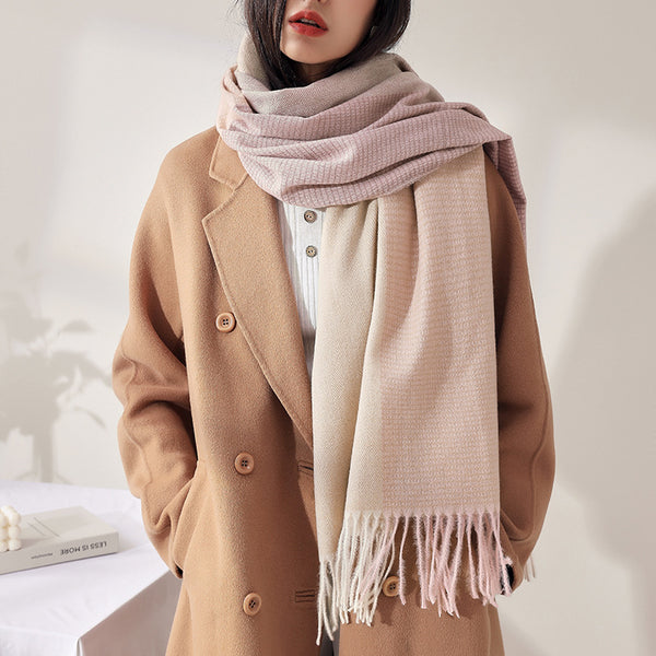 Bufanda Elegante con Borlas para Mujer - Abrigo Cálido y Versátil