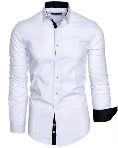 Camisa Casual de Manga Larga con Contraste de Colores para Hombre - Image 5