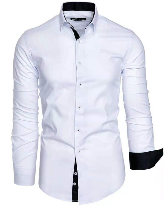 Camisa Casual de Manga Larga con Contraste de Colores para Hombre - Image 5