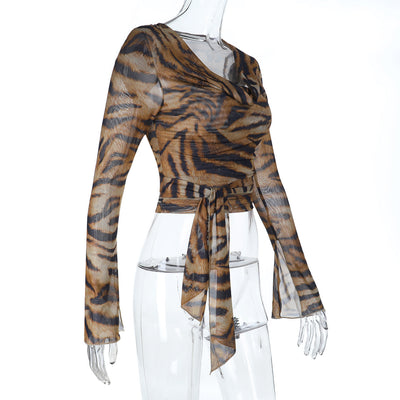 Blusa Leopardo Escote Profundo con Mangas Largas - Image 22