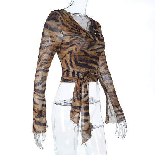 Blusa Leopardo Escote Profundo con Mangas Largas - Image 22