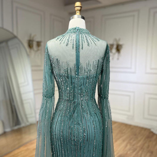 Vestido Elegante con Volantes en Mangas y Falda Tipo Cola de Pez - Image 13
