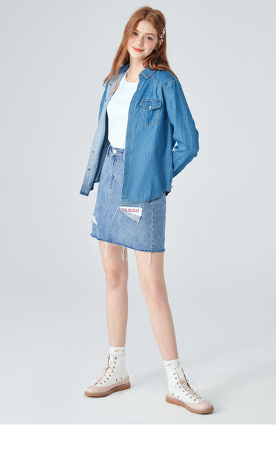 Camisa de Mezclilla Manga Larga para Mujer - Image 7