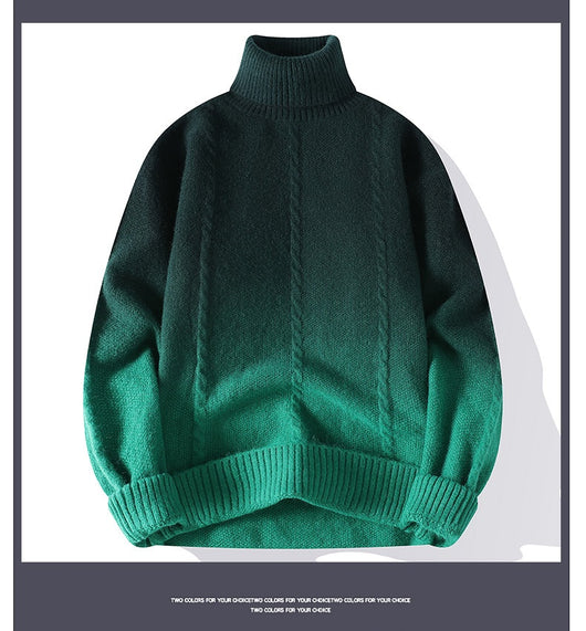 Suéter Tejido Cuello Alto con Degradado de Color para Hombre - Image 11
