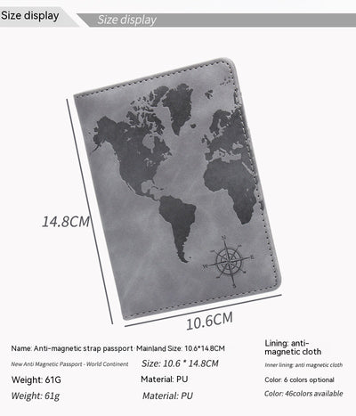 Cartera de Pasaporte con Mapa Mundial, Protección Antimagnética y Múltiples Compartimentos - Image 14