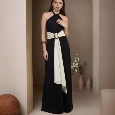 Jumpsuit Halter Colorblock para Mujer - Diseño Francés Elegante - Image 3