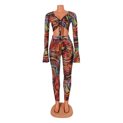 Blusa Elegante de Gasa Estampada con Manga Ajustada Efecto Reductor - Image 23
