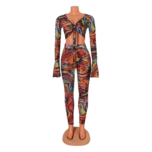 Blusa Elegante de Gasa Estampada con Manga Ajustada Efecto Reductor - Image 23