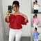Blusa Cuello Barco con Volantes y Detalle de Moño