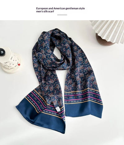 Pañuelo de Seda Reversible para Hombre con Estampado Doble Cara - Image 12