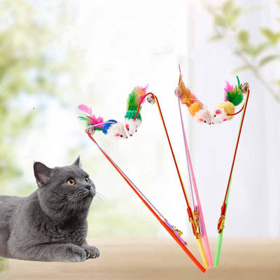 Juguete Interactivo para Gatos - Ratón de Peluche con Vara - Image 10