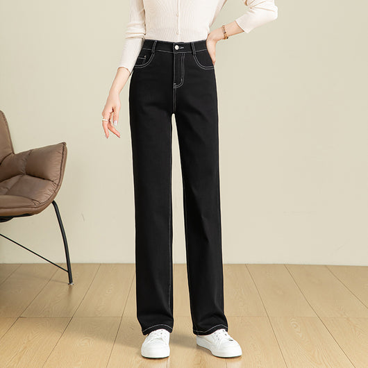 Pantalón Denim Cintura Alta Stretch Pierna Ancha - Image 6