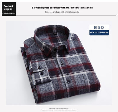 Camisa de Cuadros Algodón Peinado Manga Larga para Hombre - Casual Profesional Otoño Invierno - Image 15