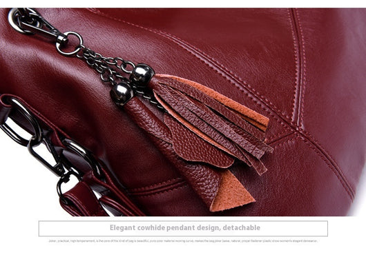 Bolso Bandolera de Cuero PU con Detalles de Costura y Borlas para Mujer - Image 26