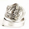 Fashion Cross Ring Army Flower Tail Ancient Plateado Adjustable opening