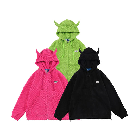 Sudadera con Capucha Diseño Cuernos Moda Alternativa Unisex - Image 5
