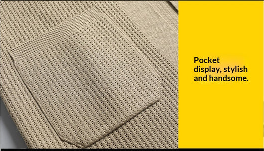 Suéter de Cuello Solapa Grueso para Hombre - Manga Larga Otoño Invierno con Bolsillos - Image 12