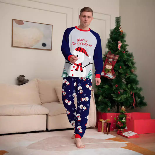 Pijamas Navideños Familiares a Juego con Diseño de Muñeco de Nieve - Image 4