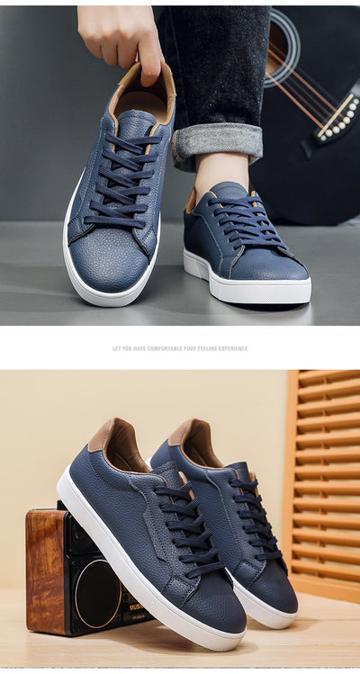 Tenis Blancos Casuales para Hombre Corte Bajo Primavera - Image 12