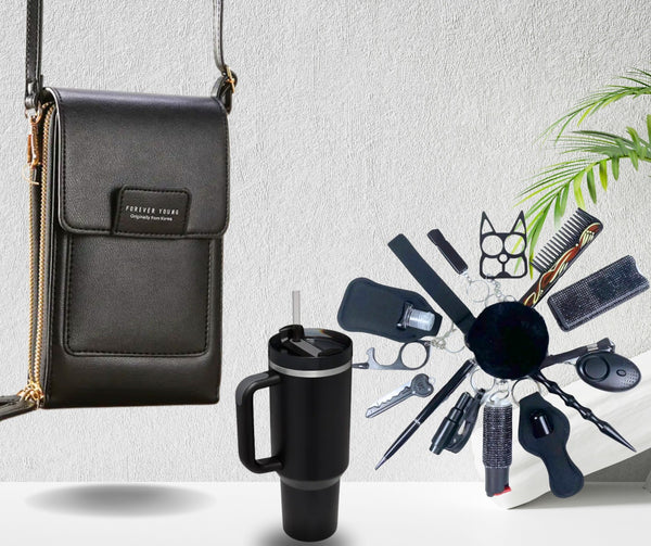 Set de Seguridad para Celular: Bolsa Protectora + Vaso Térmico