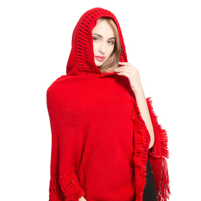 Suéter Plus Size para Mujer Otoño Invierno con Gorro y Borlas - Image 8