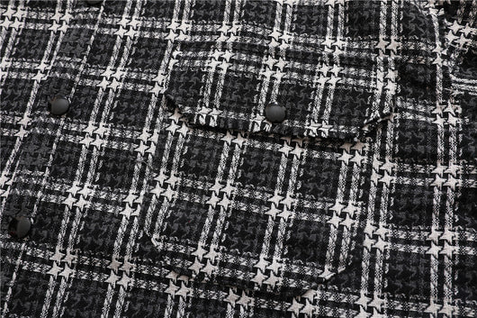 Camisa de Cuadros Hombre con Bordado de Letras - Manga Larga Suelta Estilo Urbano Otoño - Image 14