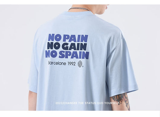 Playera de Algodón con Estampado de Letras - Comodidad de Verano para Hombre - Image 14