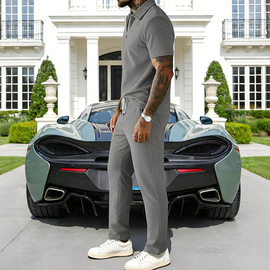 Conjunto Elegante de Polo y Pantalón en Pana para Hombre - Image 25