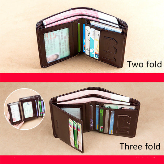 Billetera Vertical Tri-fold de Cuero Mate para Hombre - Image 26